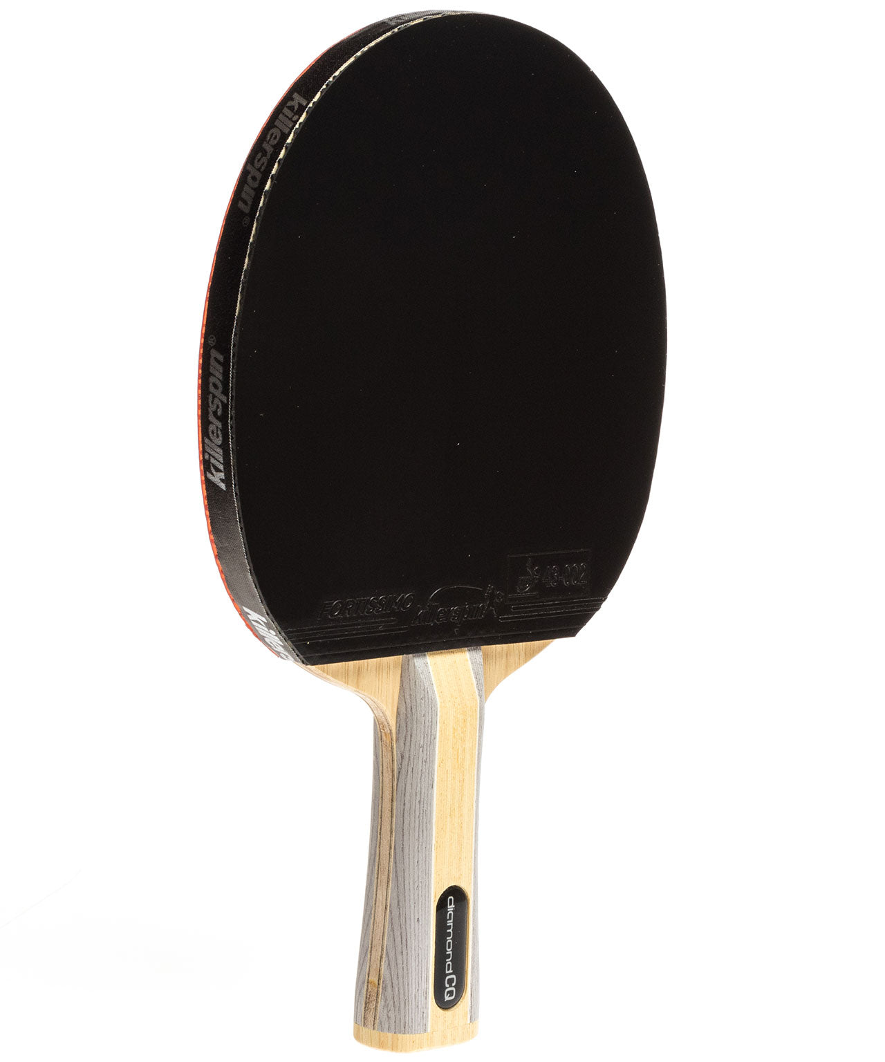 Diamond CQ Premium Killerspin Ping Pong Paddle Diamond CQ Premium - Flared Black Fortissimo Rubber