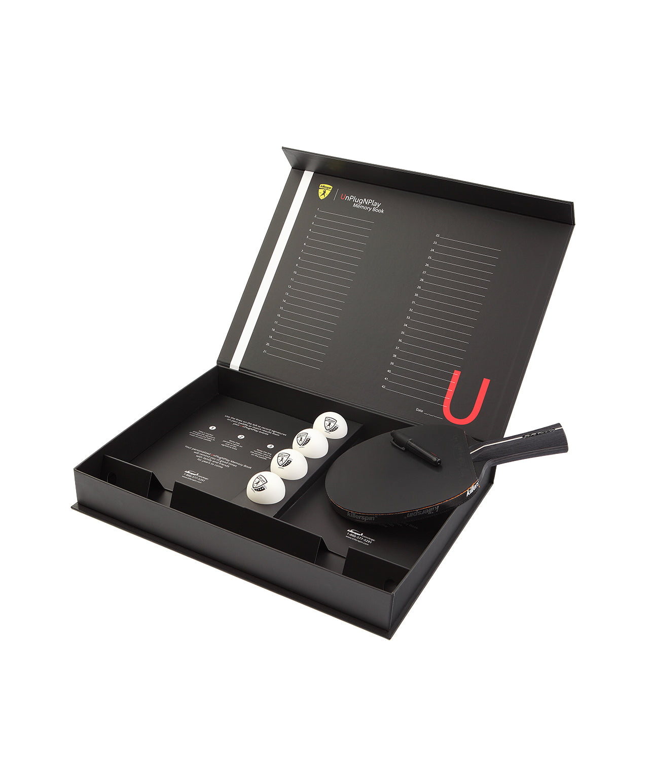 SVR 2U Black Paddle Set Killerspin SVR Ping Pong Racket Set SVR 2U Black - Gift
